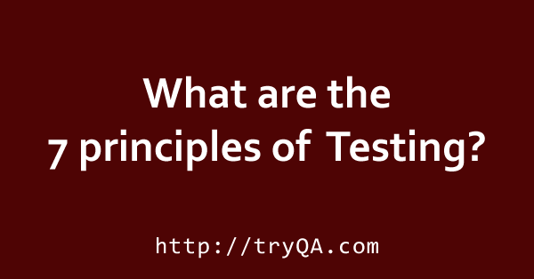 What are the 7 principles of Testing